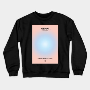 Gemini Zodiac Sign Aura Gradient Crewneck Sweatshirt